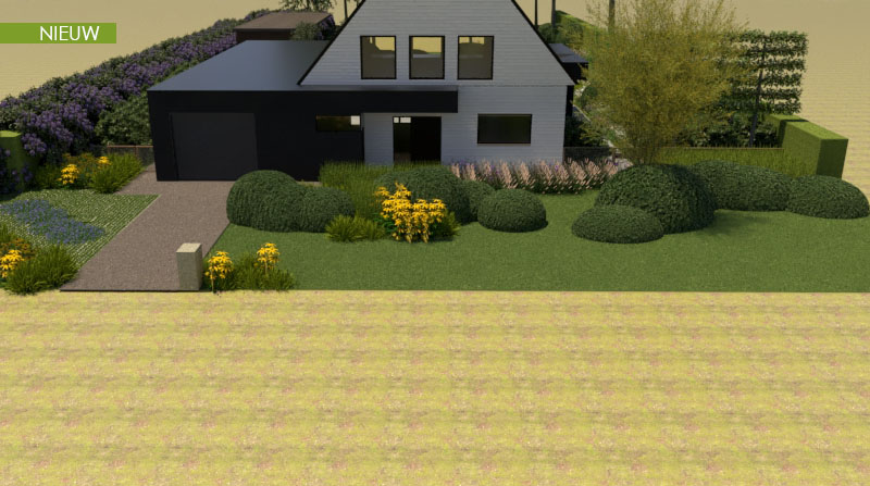 Tuin Van Heden uitnodigende voortuin met oplichtend kleurenpalet