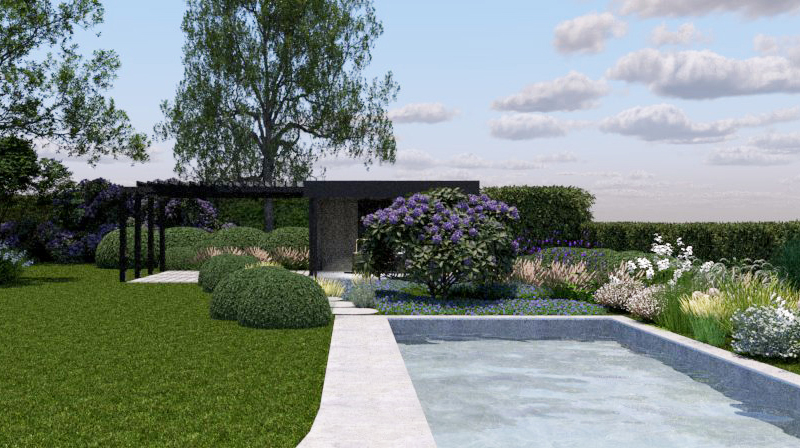 Tuin Van Heden Gezinstuin met zwembad en poolhouse Schilde